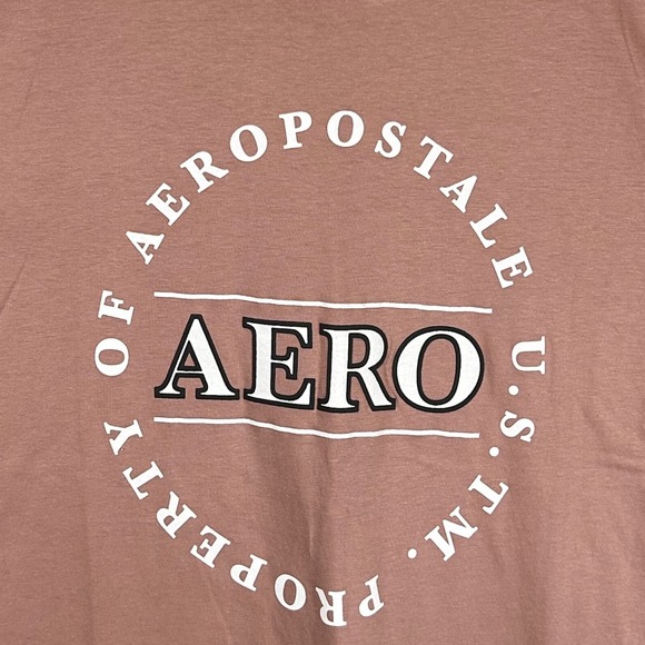 Aeropostale Other - Aeropostale Mens‎ Graphic Tee Fawn Pink Brown Logo T-Shirt Size Small New